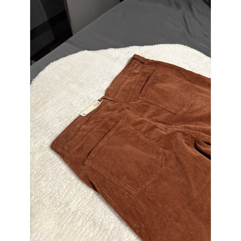 New Ana A New Approach High Rise Wide Leg Brown Corduroy Pants Size 16 Stretch - Picture 9 of 9
